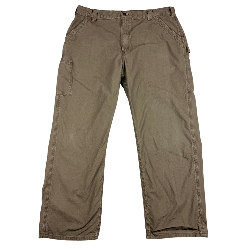 Carhartt Mens Dungaree Fit Canvas Work Pants 40x32 Light Brown Actual 39.5x30.25